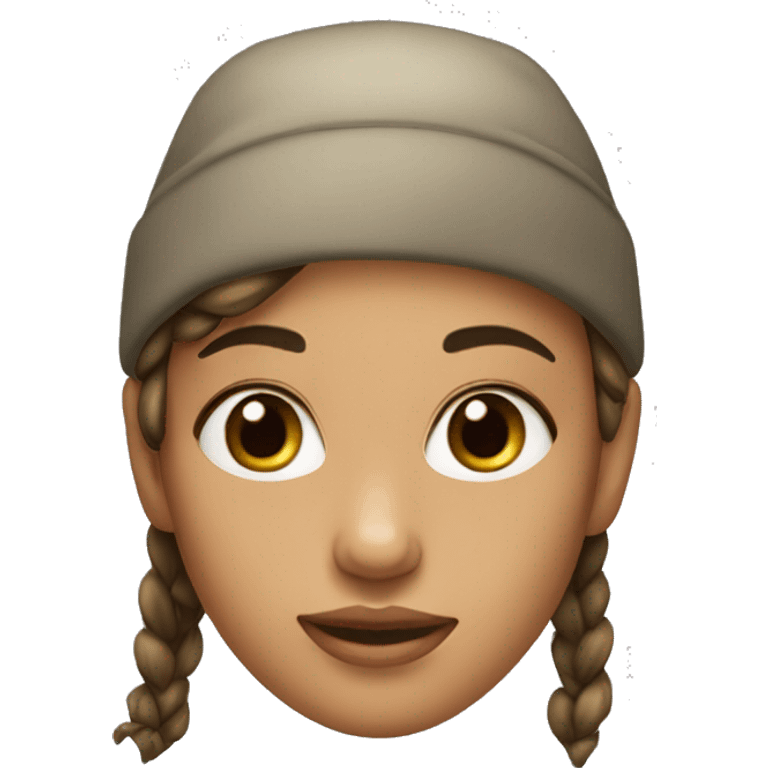 girl in backwards hat with hair in low bun emoji