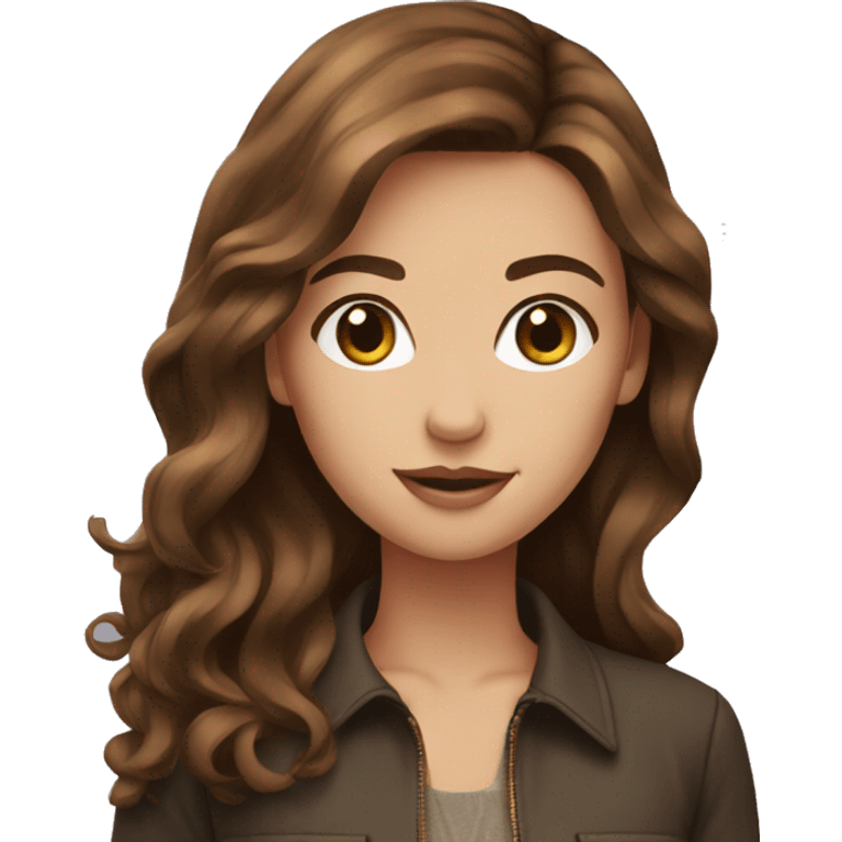 A beautiful girl with brown hair is fashionable emoji