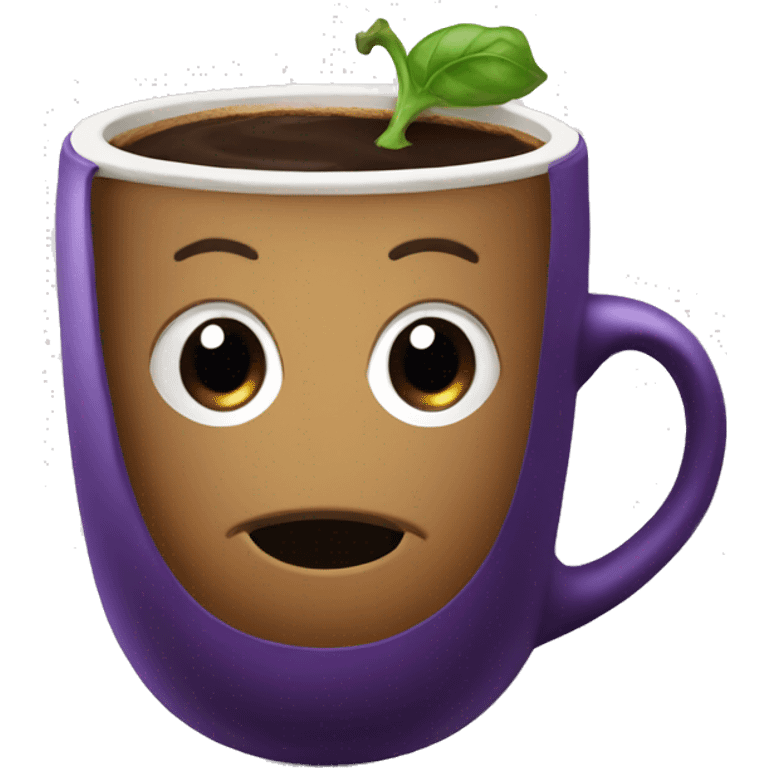 Eggplant coffee emoji