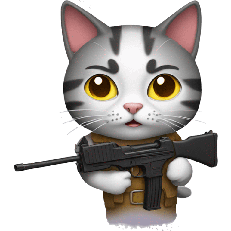 Cat with gun emoji