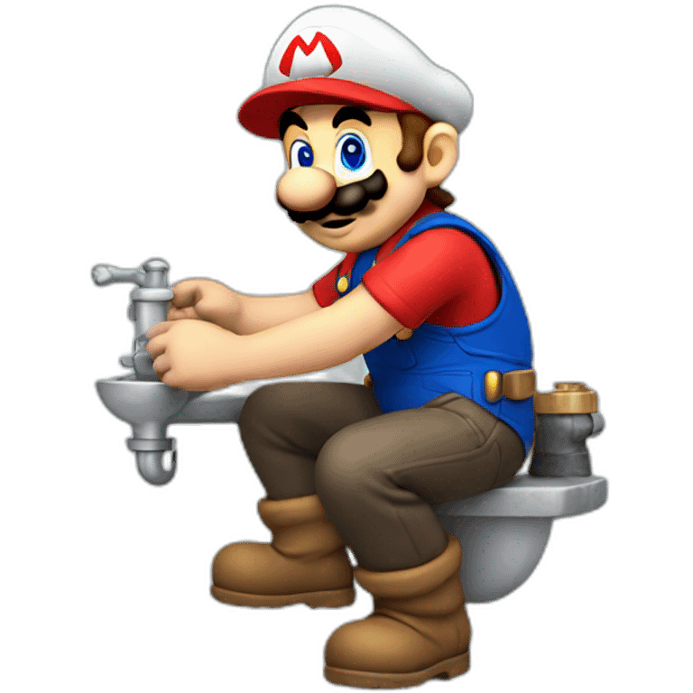 mario doing plumbing emoji