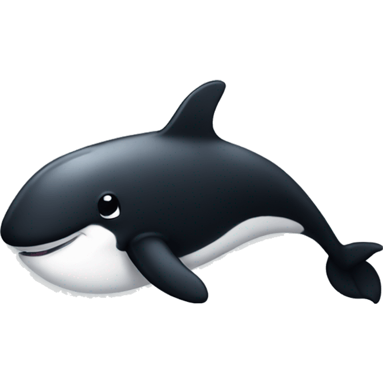 Black and white whale cute emoji