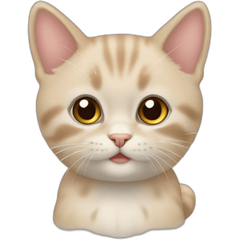 Chaton à côté de chiot emoji