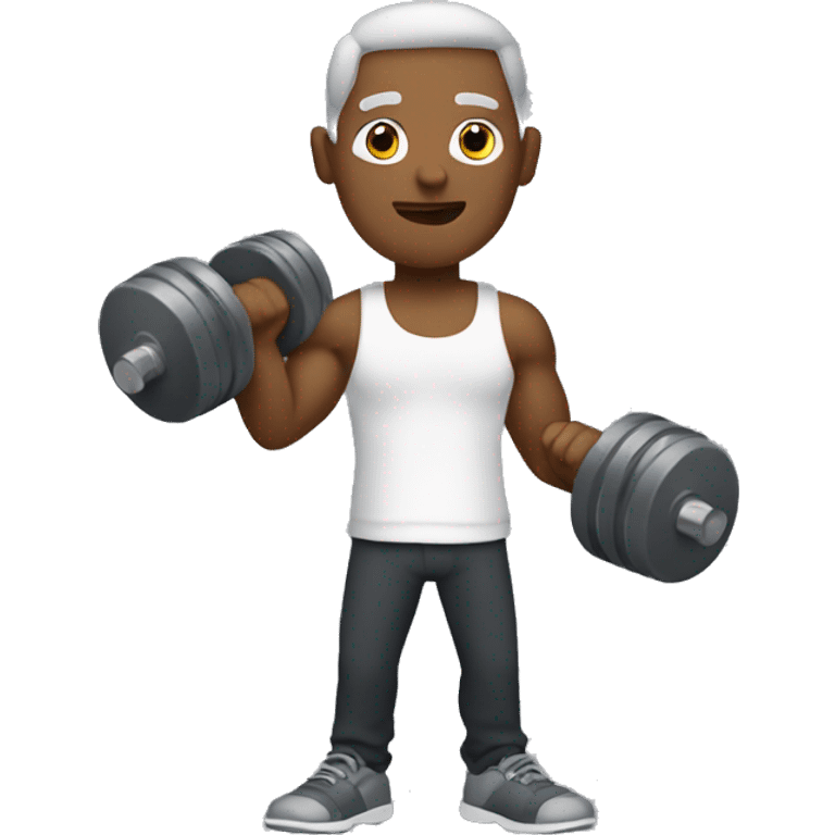 Man holding a Dumbell emoji