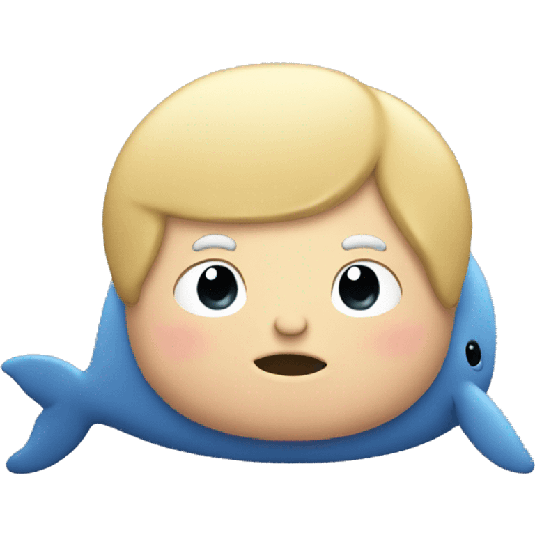 Fat whale with blonde hair emoji