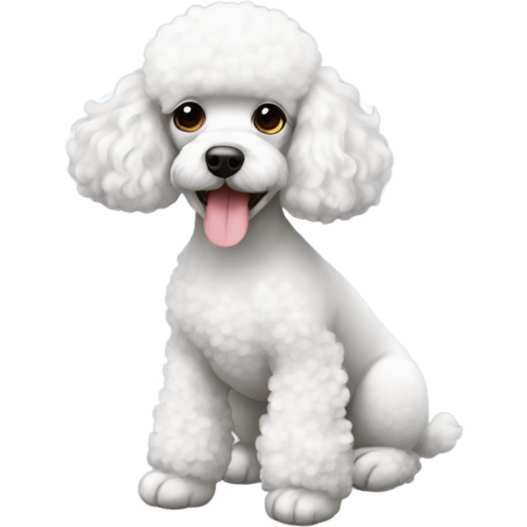 French poodle small cute and the white color  emoji