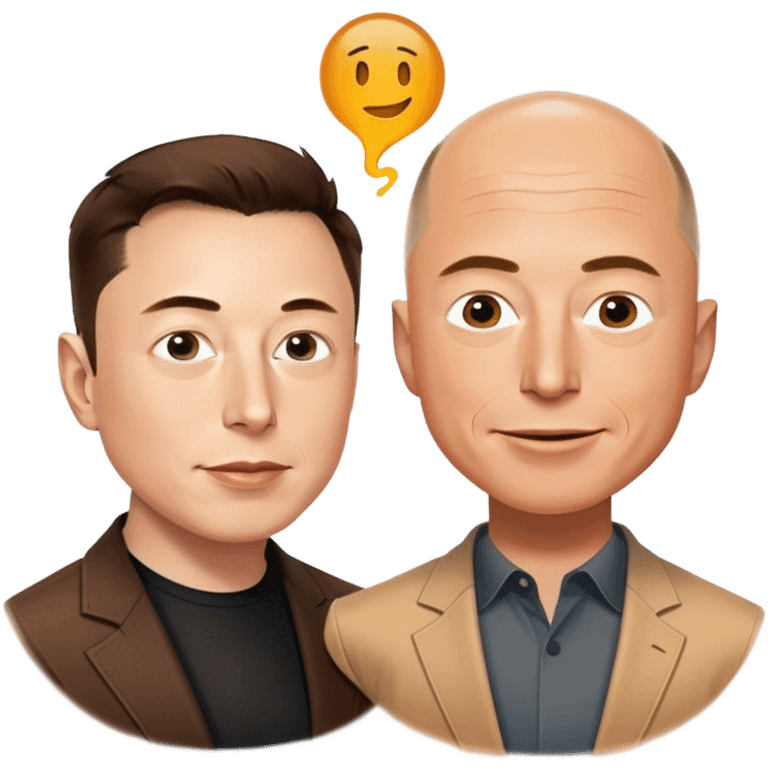 Elon Musk making money with Jeff Bezos emoji