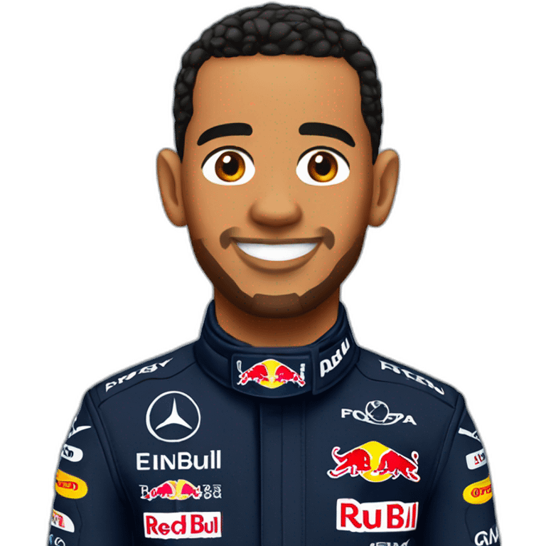 Lewis Hamilton in red bull uniform emoji