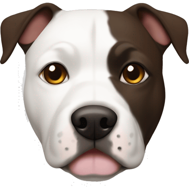 White and dark brown Staffie with patch over one side of the face  emoji