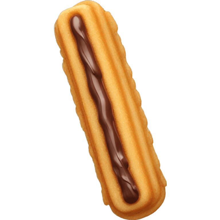 Filled chocolate churro emoji