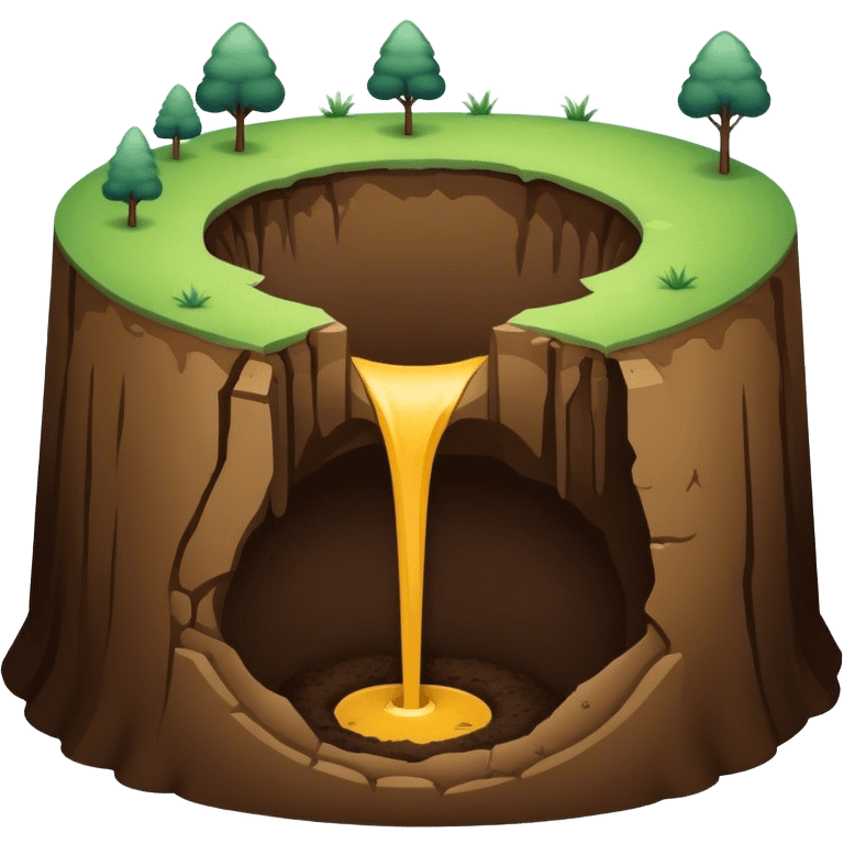 A deep hole in the ground, symbolizing a gap or depression emoji