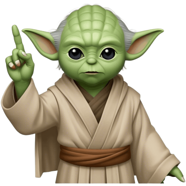 yoda holding up middle finger on one hand emoji