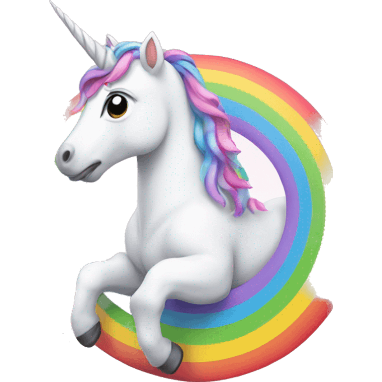 Unicorn on a Rainbow  emoji