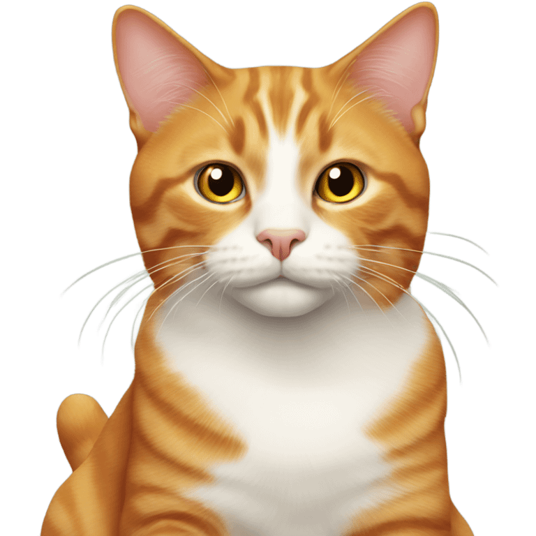 Ginger cat with a white chest sitting  emoji