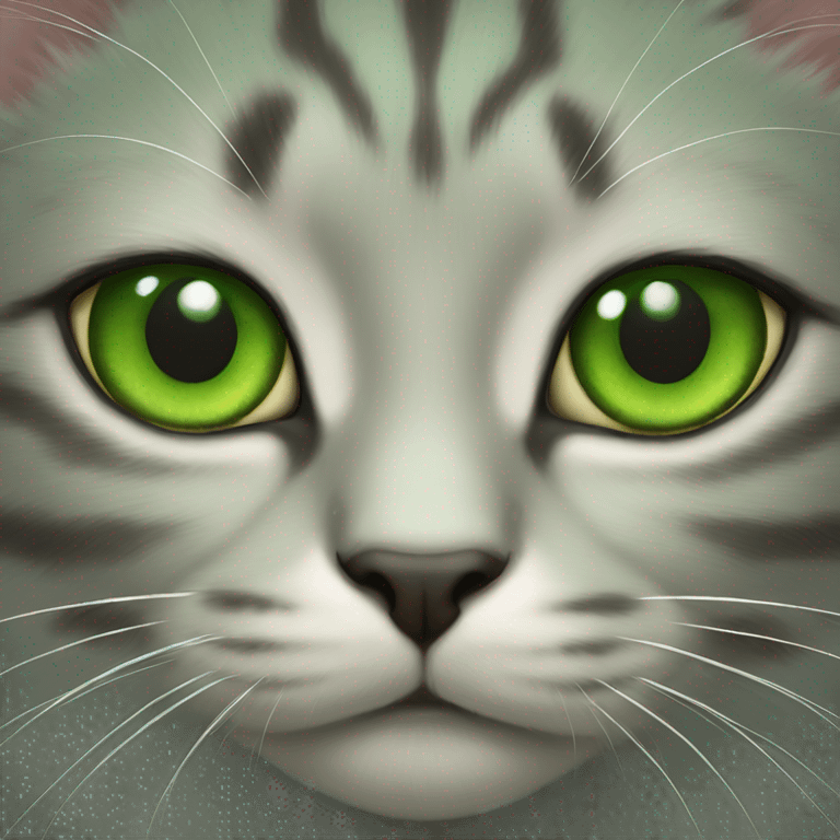 green feline eyes emoji