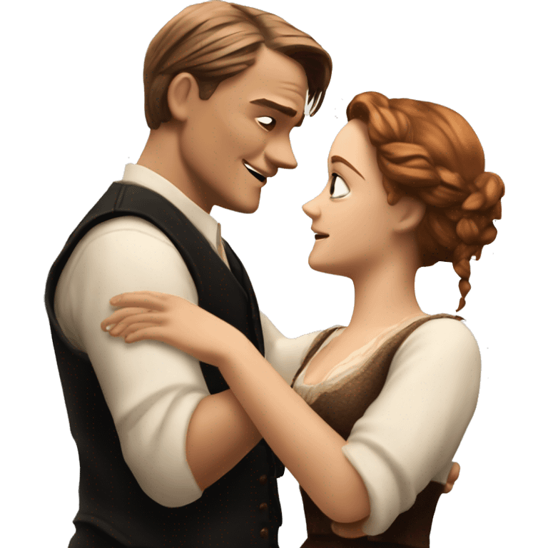 jack dawson and rose from titanic stretches out her arms emoji