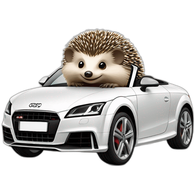 Hedgehog driving a audi TT car emoji