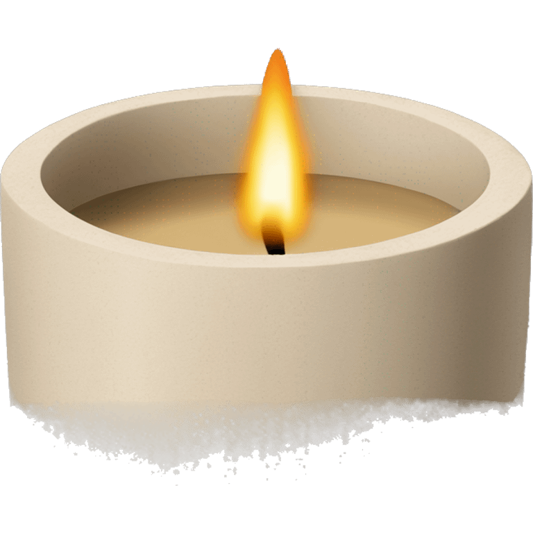 Scented Candle in beige concrete vessel emoji