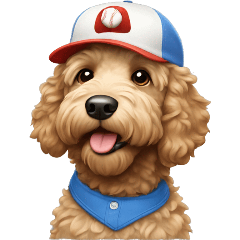 Labradoodle wearing a baseball cap  emoji