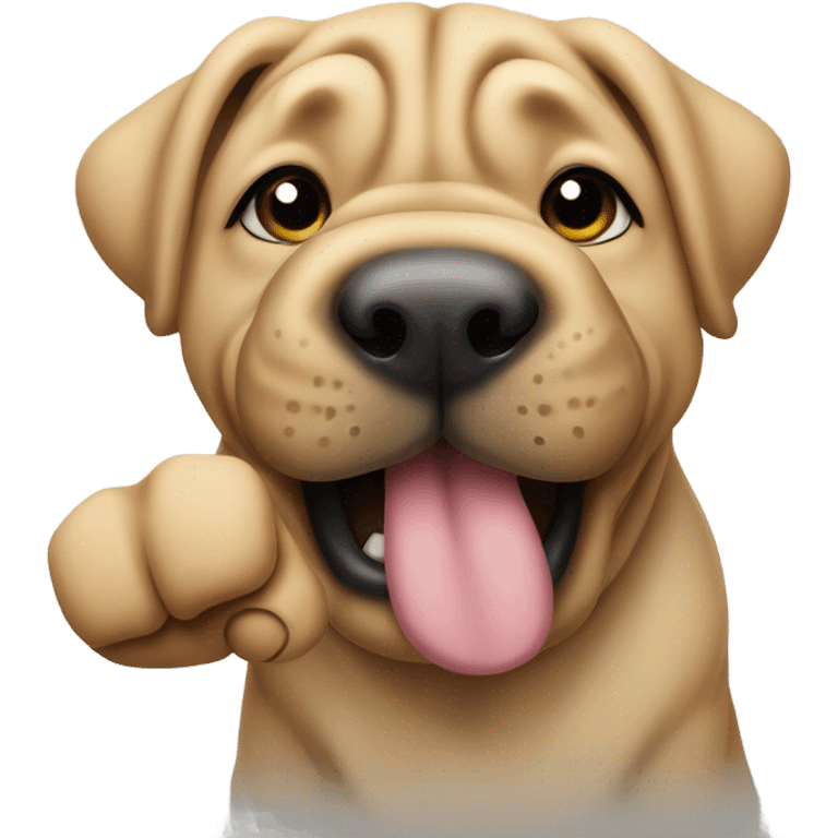 shar pei showing middle finger emoji