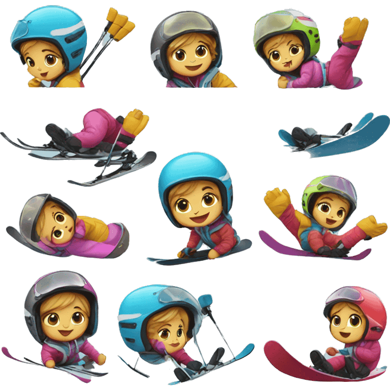 Skiing baby emoji