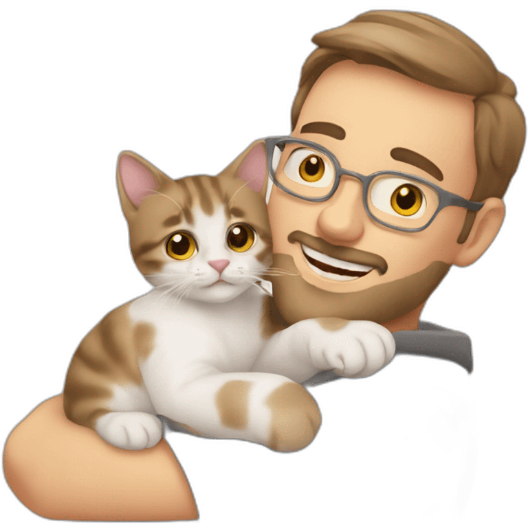 Papa chat avec son Chaton mignon emoji