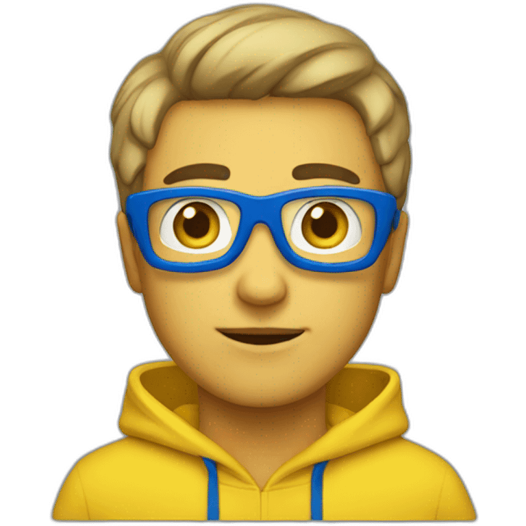 man in blue and yellow hoodie emoji