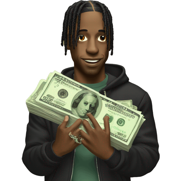 Travis Scott holding money emoji