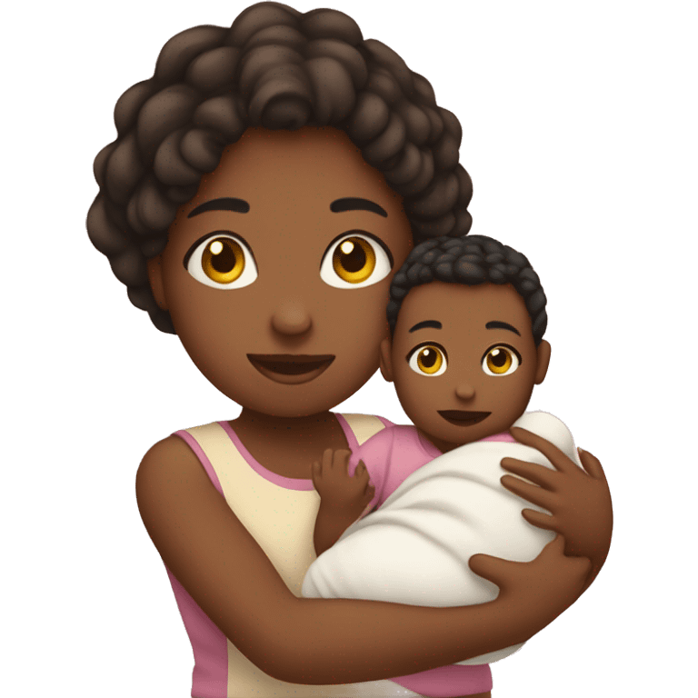 sister holding baby emoji