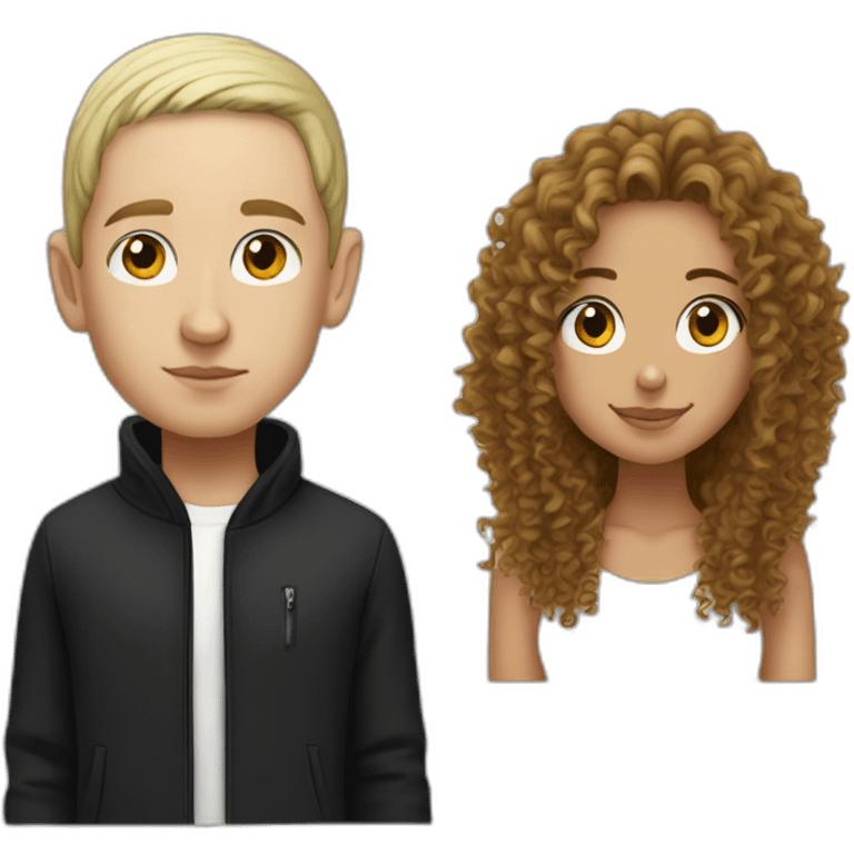 eminem with a girl with curly hair emoji