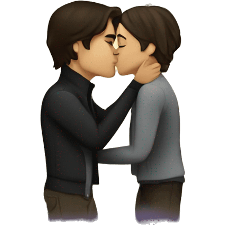 Damon Salvatore and elena Gilbert kissing emoji