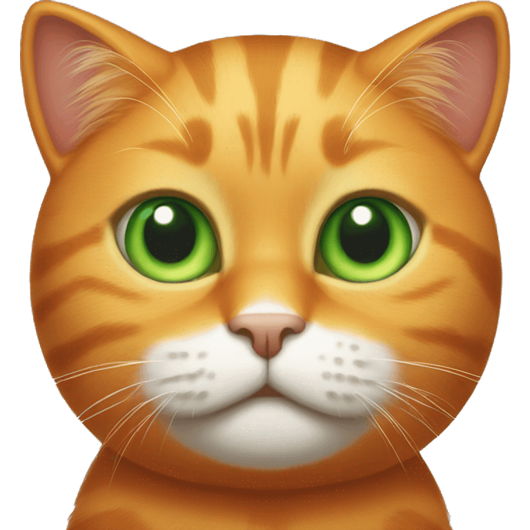 Orange cat with green eyes and bump on top of head emoji