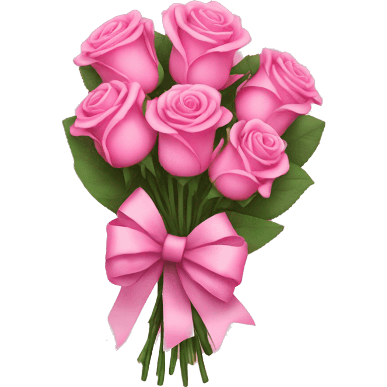 pink bouquet of roses with bow emoji