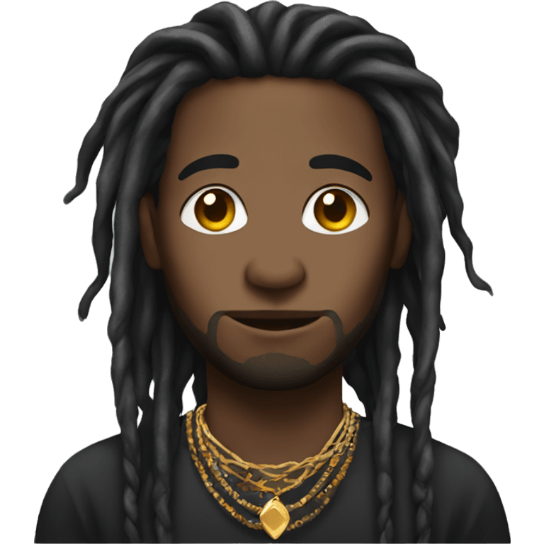 dreadlocked male with jewelry emoji