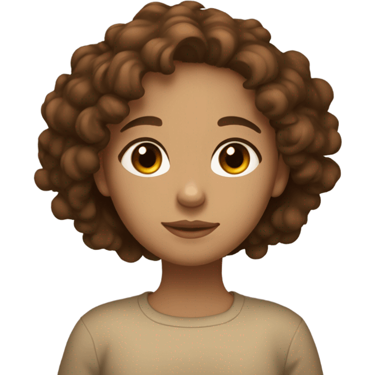 a girl with brown curly hair, brown eyes, light brown skin, sleeping peacefully  emoji