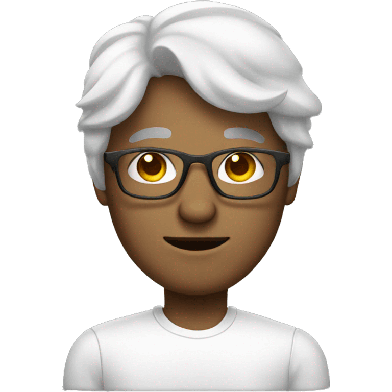 A Man with white glassess and center part hair  emoji