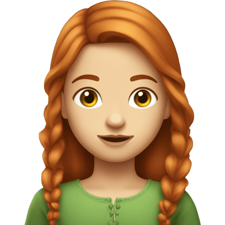 fille rousse cheveux long avec yeux verts et une fleur dans les cheveux emoji