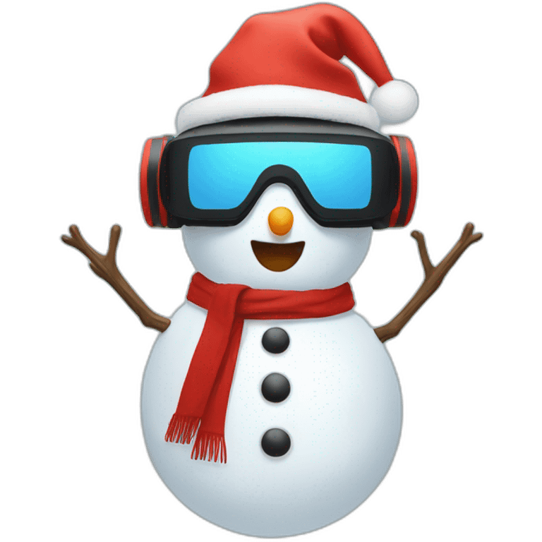 full body christmas-snowman in vr headset emoji