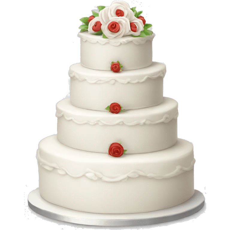 five layer white wedding cake  emoji