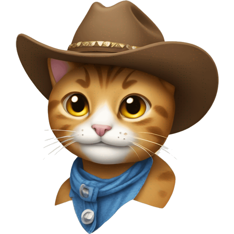 a cat wearing a cowboy hat smiling emoji