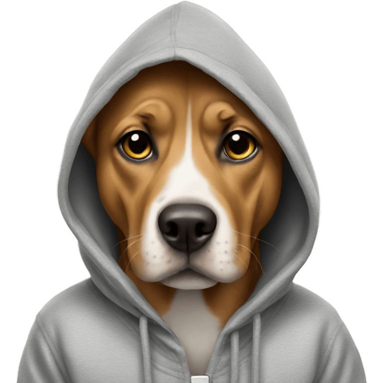 Dog wearing a hoodie emoji