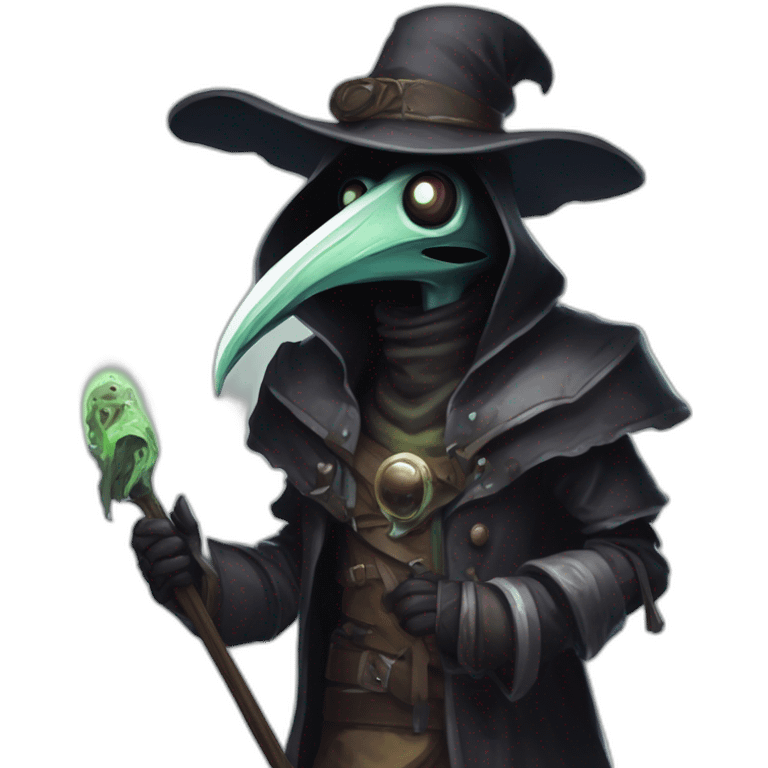 alien  Plague Doctor roguelike rpg style inspired by slay thee spire emoji