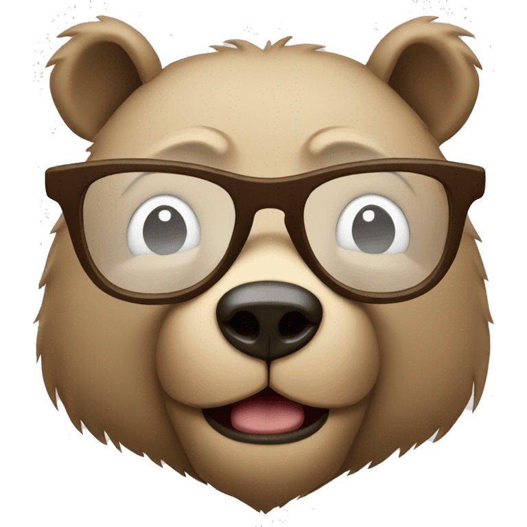 bear with glasses emoji