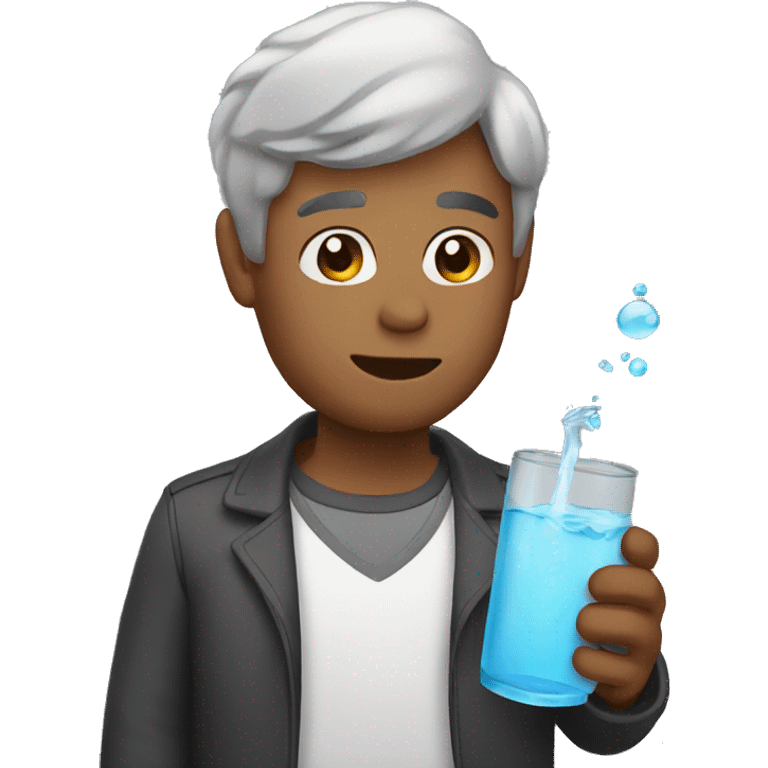 A man drinks water emoji