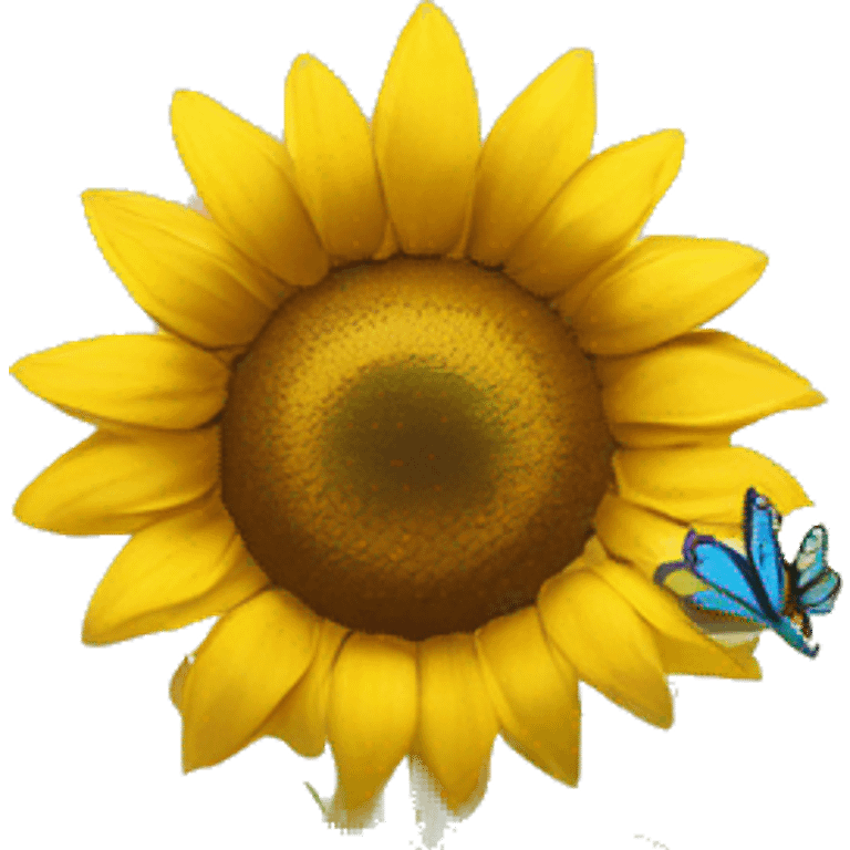 Sunflower and butterfly travelling the world  emoji