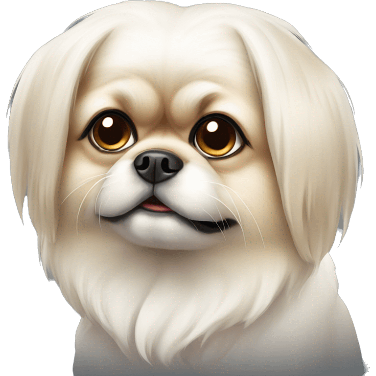 Pekinese white cute dog  emoji