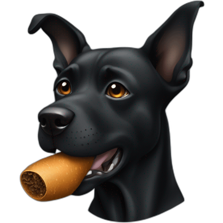 black dog smoking cigarette emoji