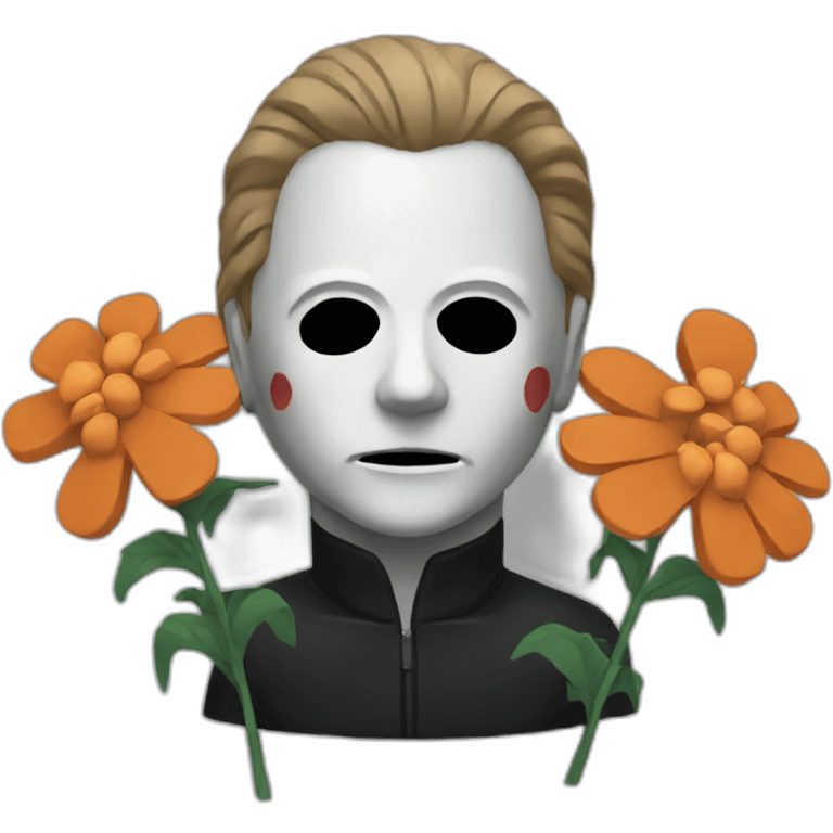 Michael myers with flowers emoji