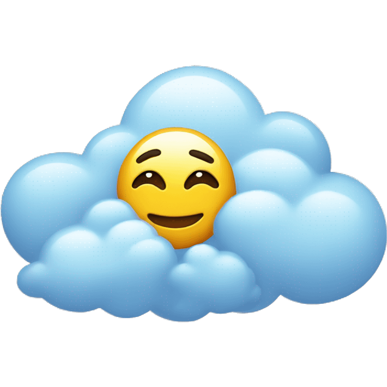 emoji face with eyes in love and clouds around it emoji