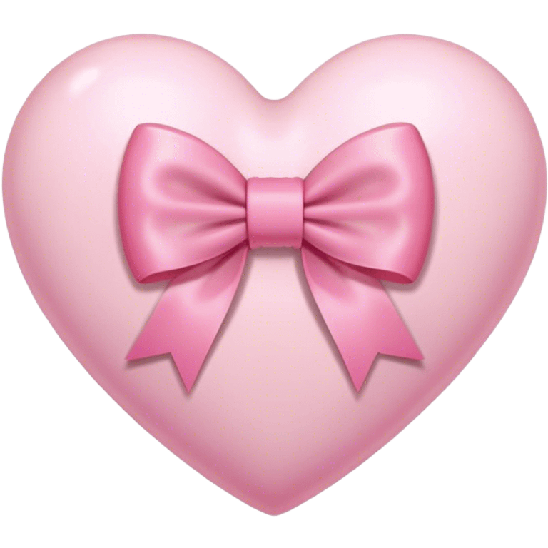 Light pink heart with a pink bow on it emoji